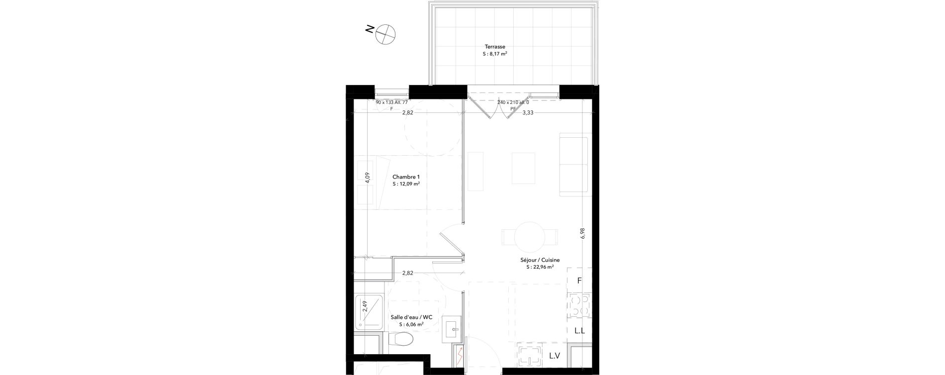 Appartement T2 de 41,11 m2 à Trets René cassin