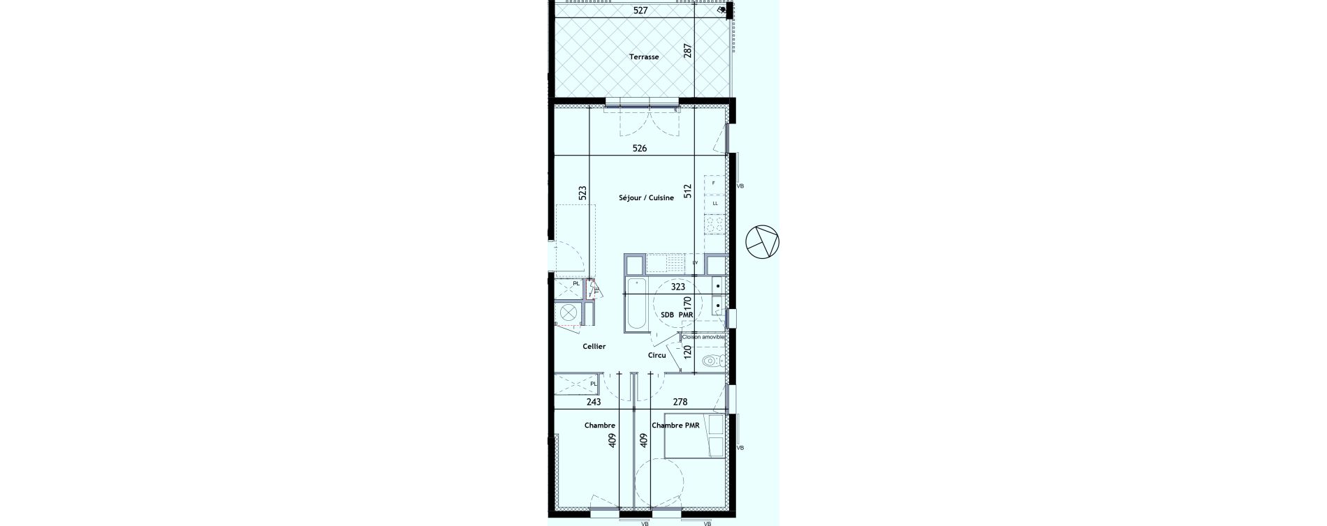 Appartement T3 de 62,31 m2 &agrave; Venelles Les michelons