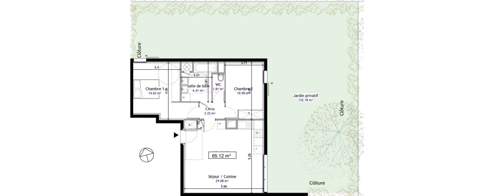 Appartement T3 de 65,12 m2 &agrave; Venelles Les michelons