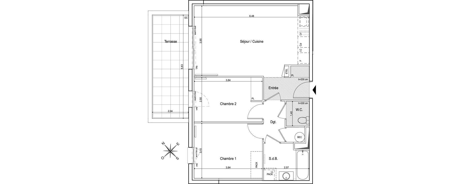 Appartement T3 de 60,47 m2 &agrave; Ventabren Centre