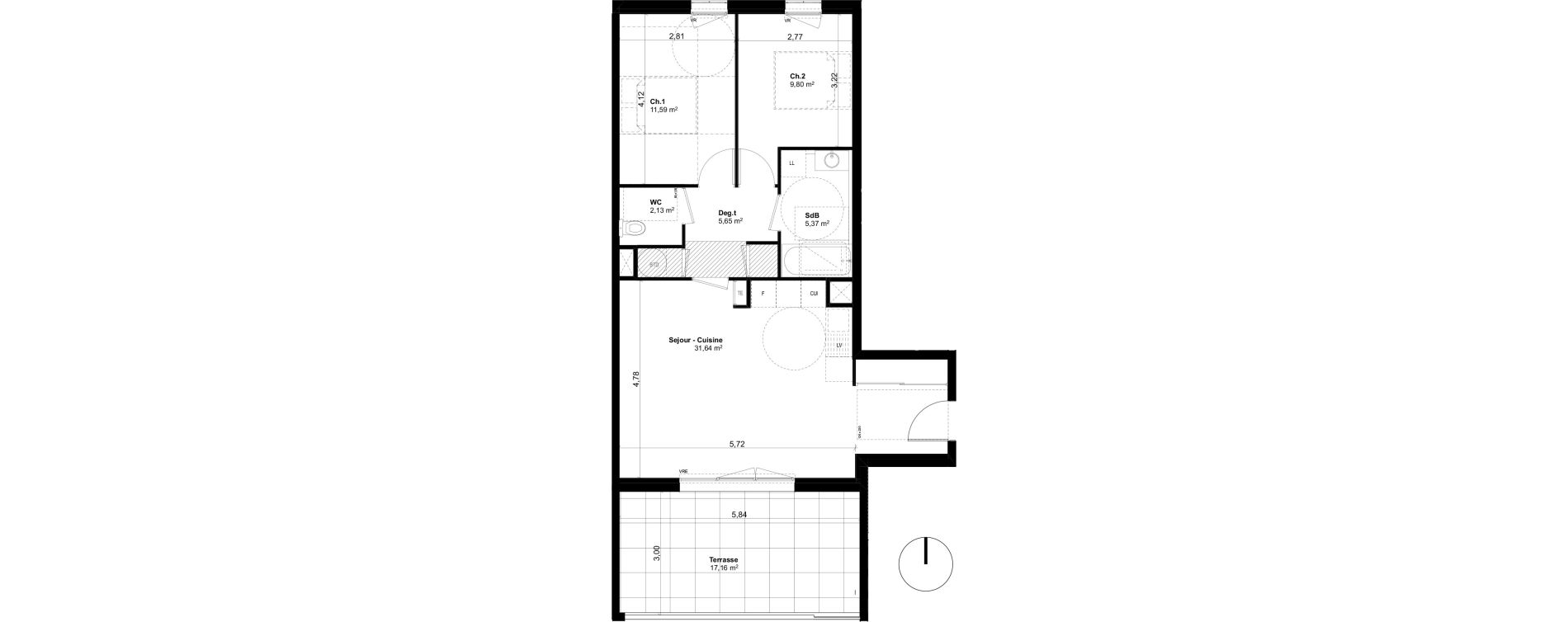 Appartement T3 de 66,18 m2 &agrave; Ventabren L heritiere