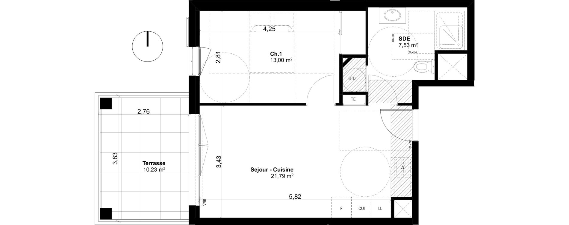 Appartement T2 de 42,23 m2 &agrave; Ventabren L heritiere
