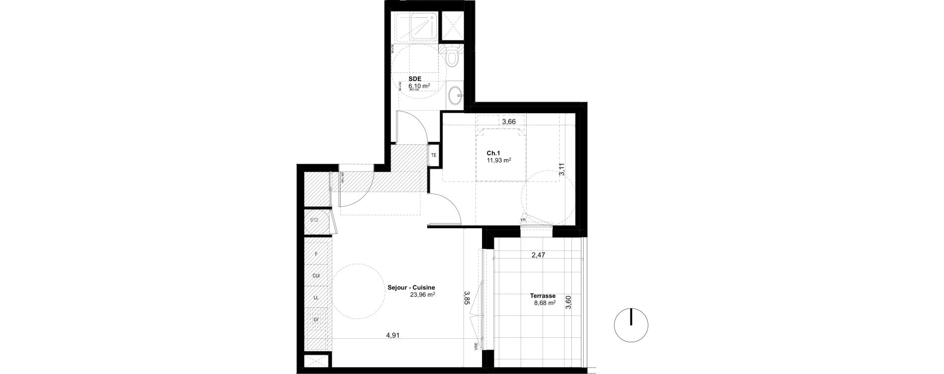 Appartement T2 de 41,99 m2 &agrave; Ventabren L heritiere