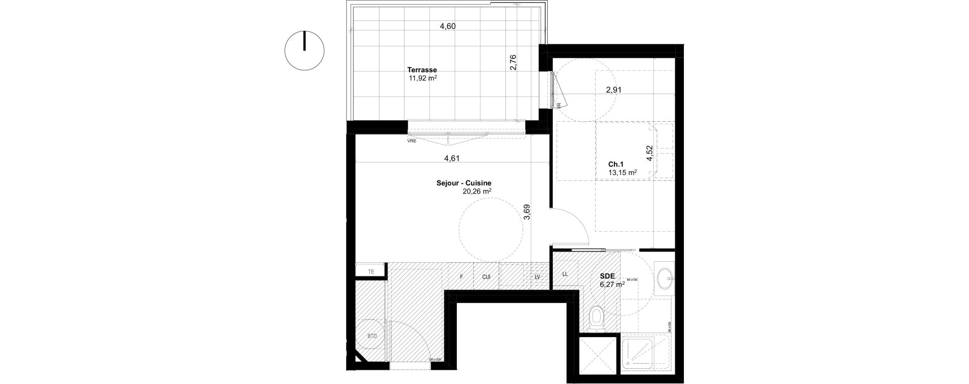 Appartement T2 de 39,68 m2 &agrave; Ventabren L heritiere