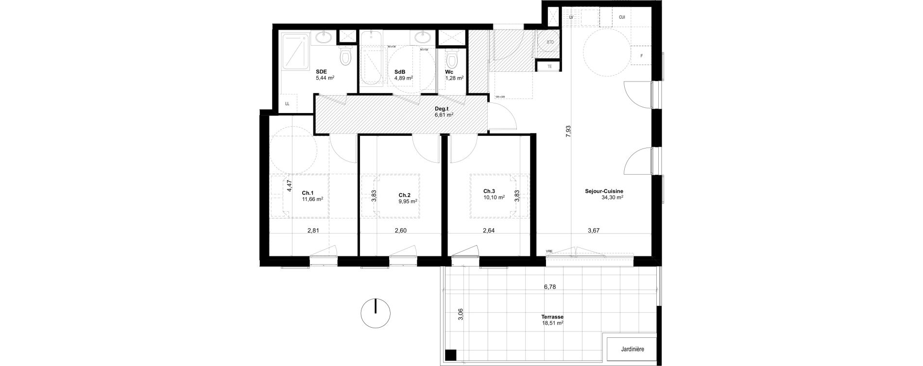 Appartement T4 de 84,23 m2 &agrave; Ventabren L heritiere