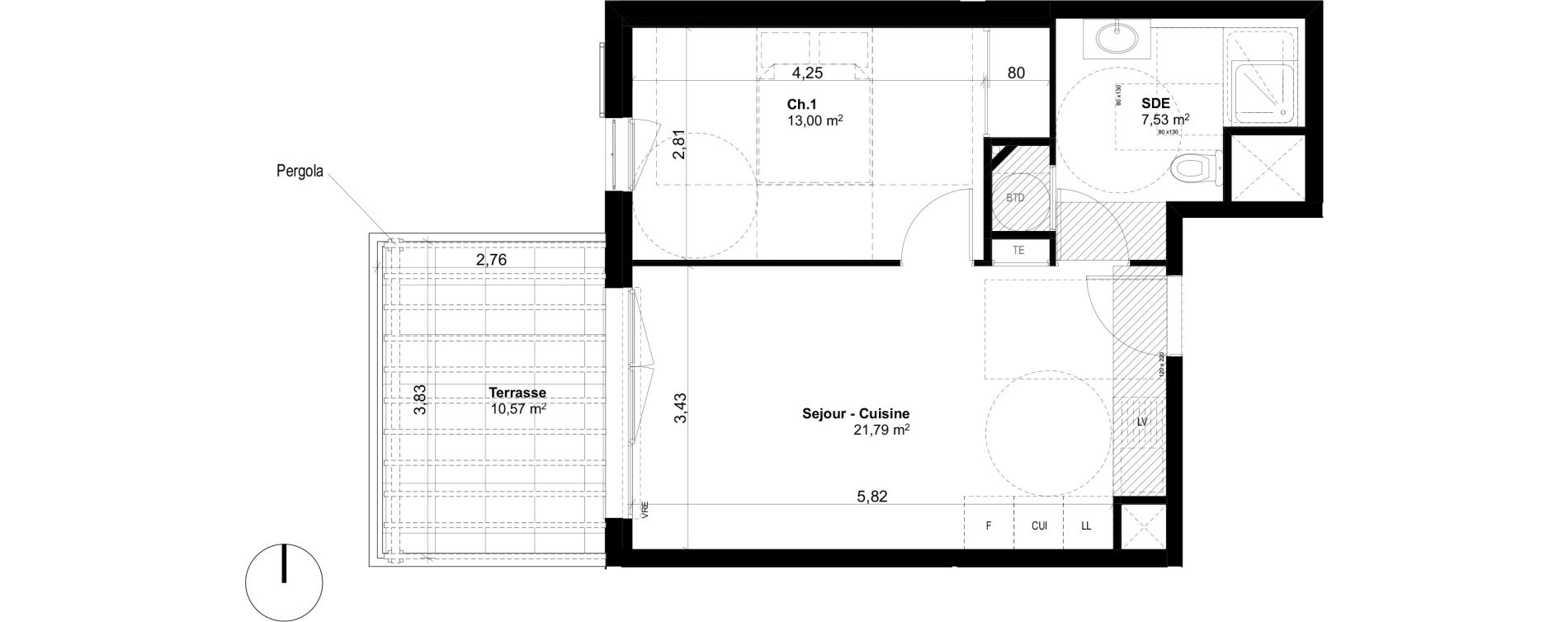 Appartement T2 de 42,32 m2 &agrave; Ventabren L heritiere