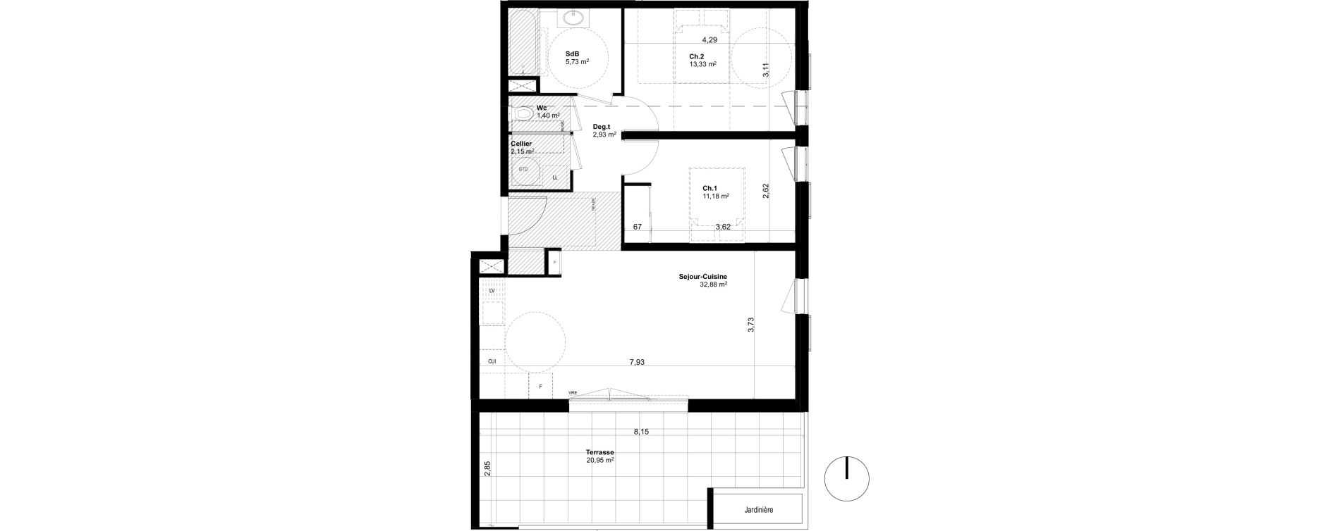 Appartement T3 de 69,60 m2 &agrave; Ventabren L heritiere