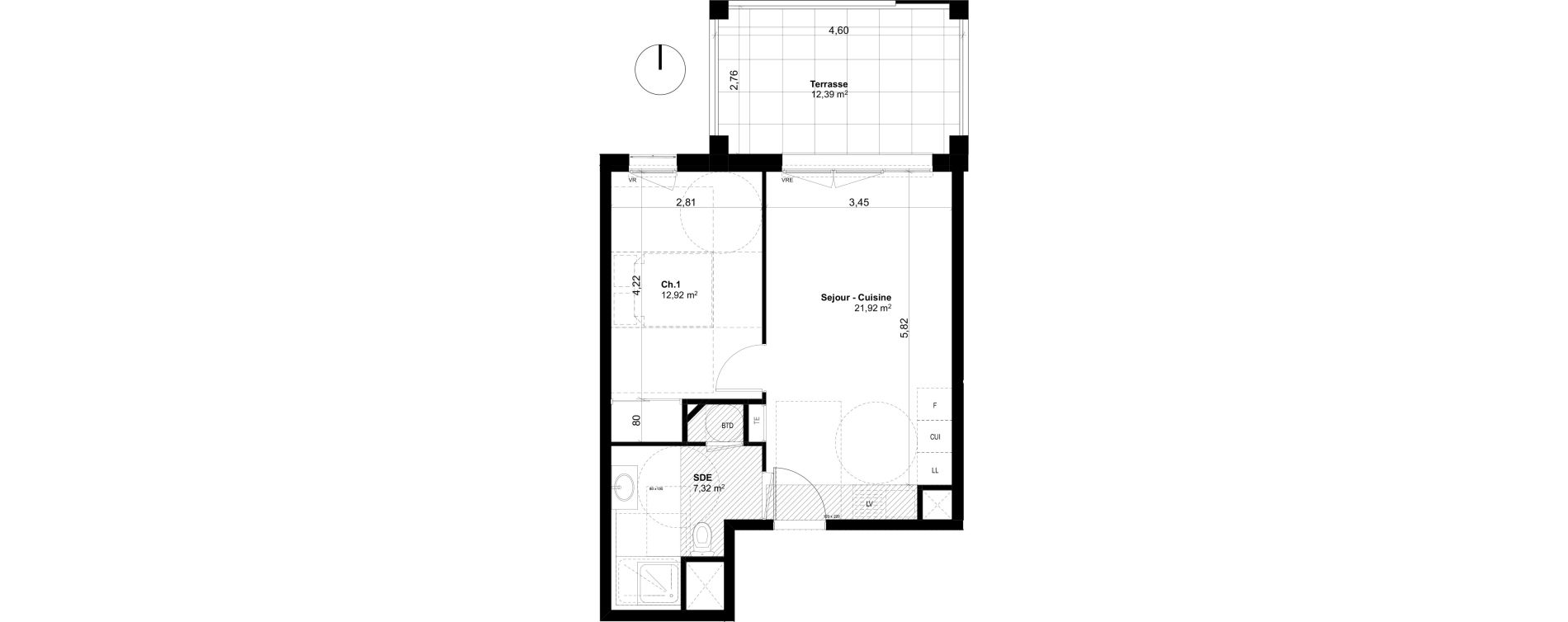 Appartement T2 de 42,16 m2 &agrave; Ventabren L heritiere