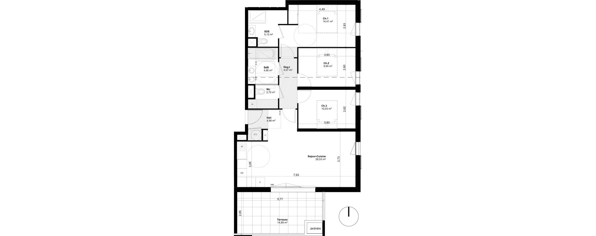 Appartement T4 de 84,69 m2 &agrave; Ventabren L heritiere