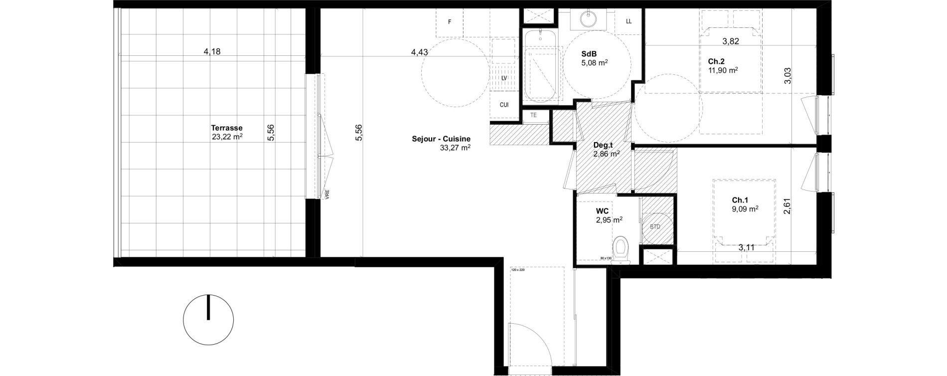 Appartement T3 de 65,15 m2 &agrave; Ventabren L heritiere