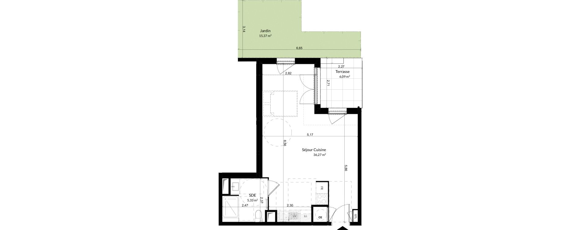 Appartement T1 de 41,60 m2 &agrave; Vitrolles Herm&egrave;s