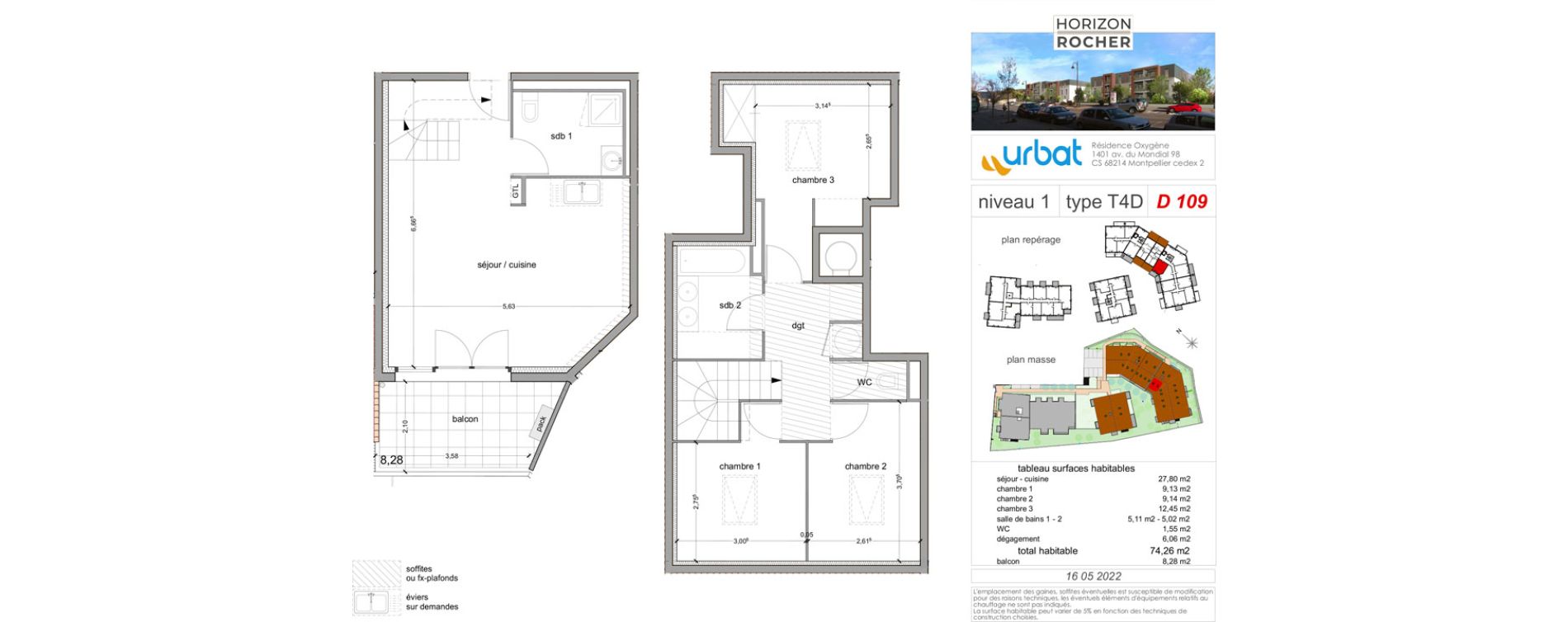 Duplex T4 de 74,26 m2 &agrave; Vitrolles Le village