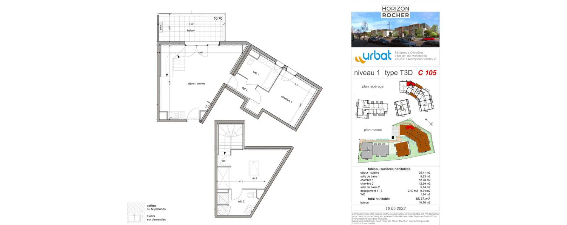 Duplex T3 de 65,83 m2 &agrave; Vitrolles Le village