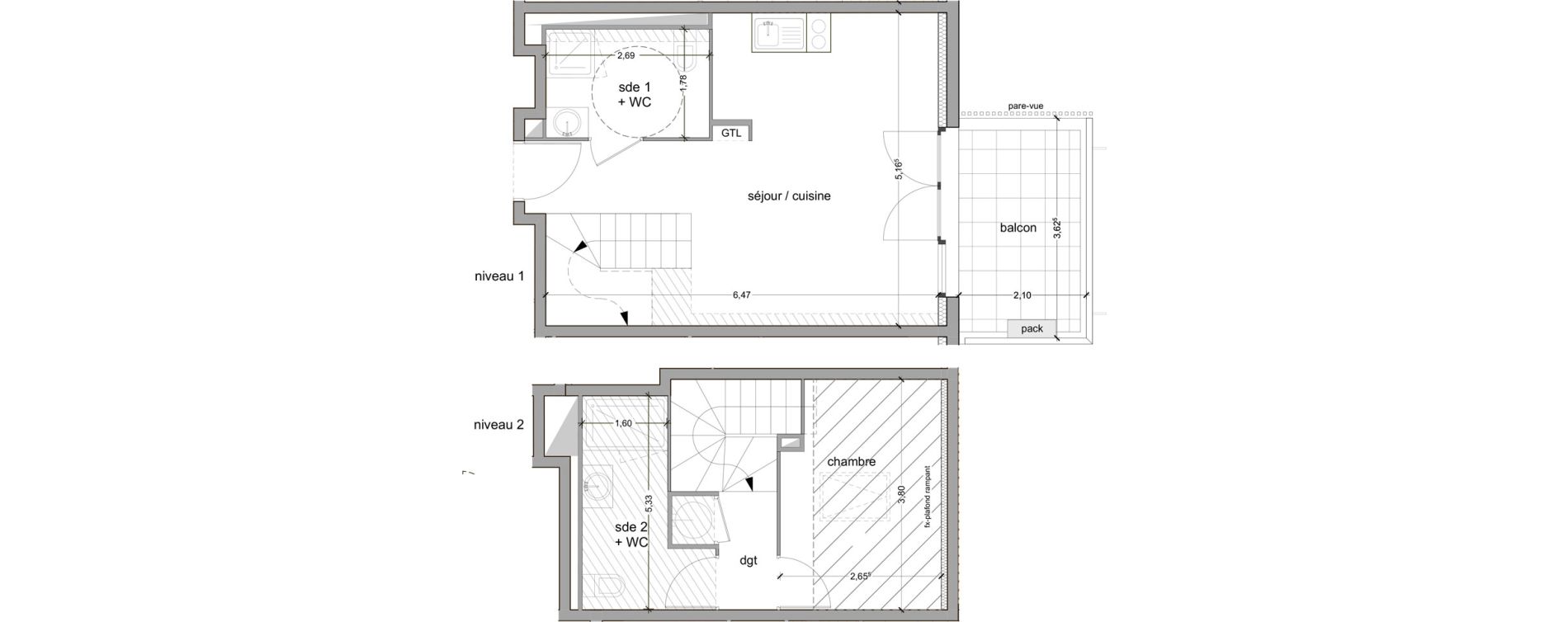 Appartement T2 de 48,03 m2 &agrave; Vitrolles Le village