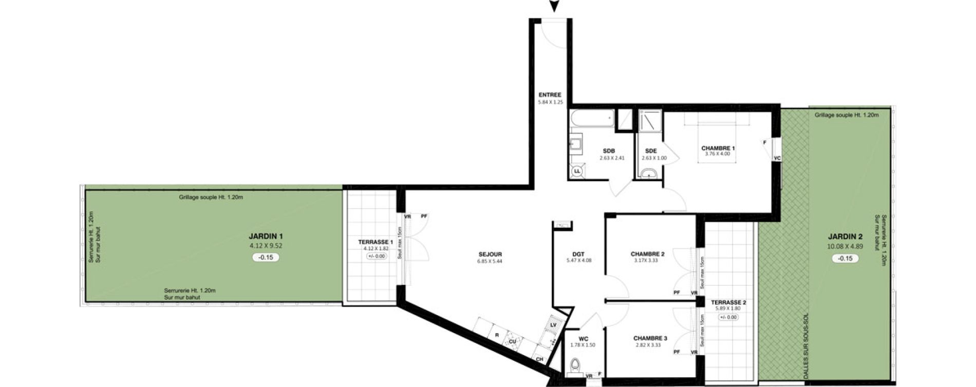 Appartement T4 de 95,25 m2 &agrave; Vitrolles La ferme de croze
