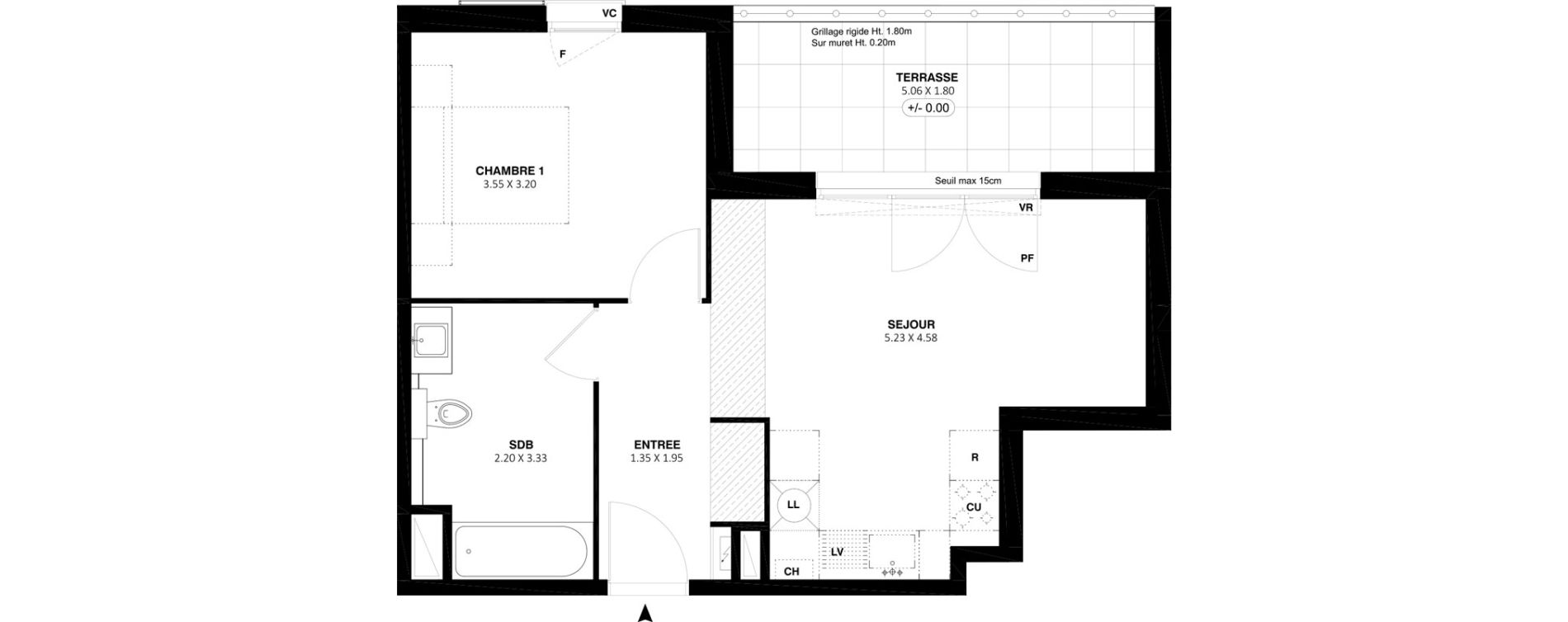Appartement T2 de 42,10 m2 &agrave; Vitrolles La ferme de croze