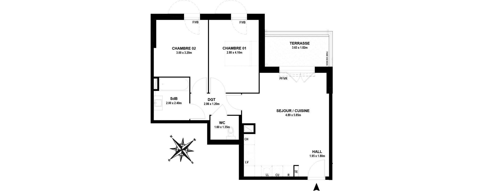 Appartement T3 de 58,65 m2 &agrave; Vitrolles Centre