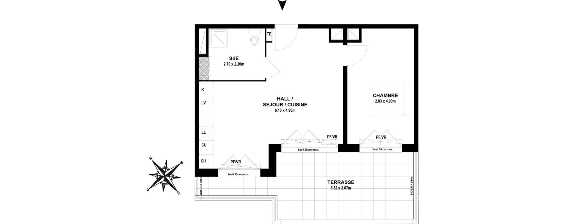 Appartement T2 de 45,20 m2 &agrave; Vitrolles Centre