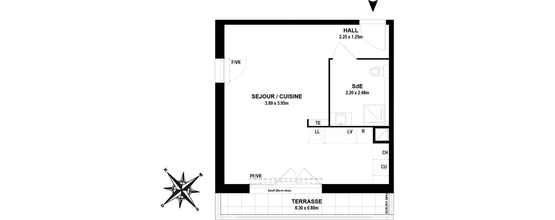 Appartement T1 de 35,55 m2 &agrave; Vitrolles Centre