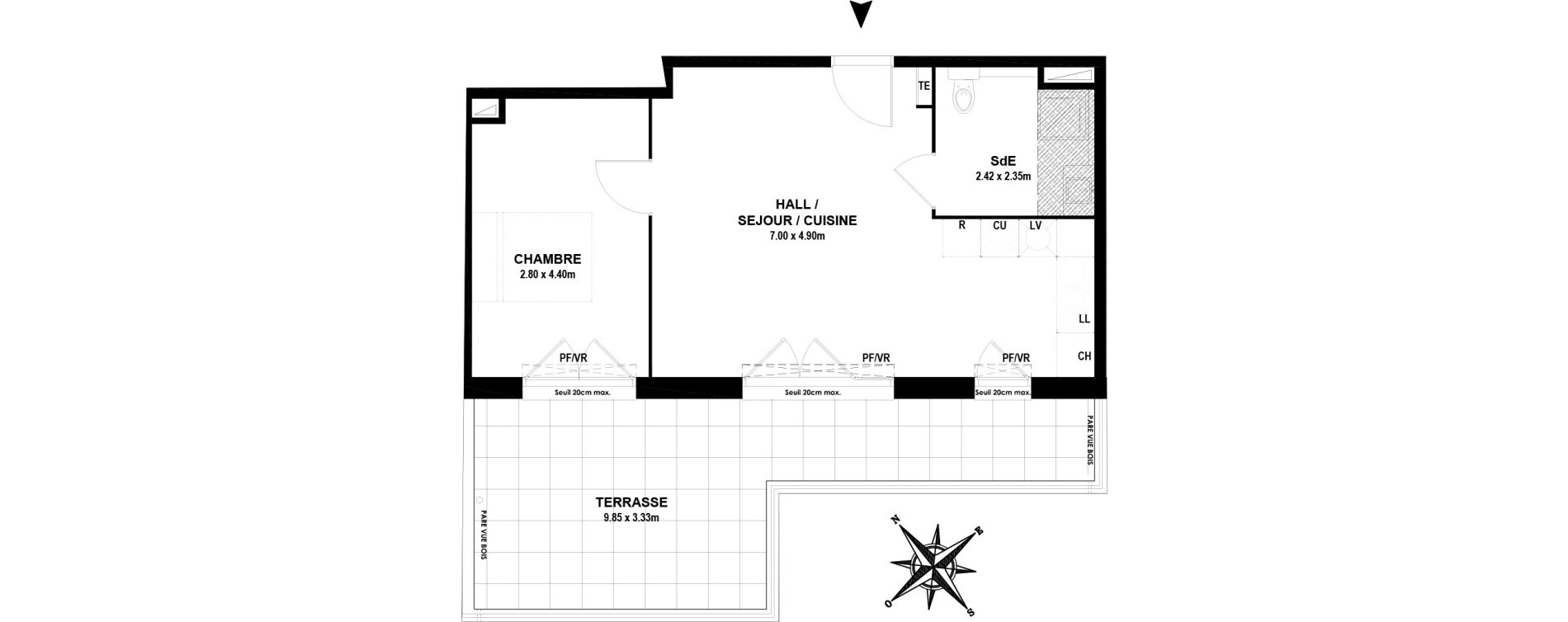 Appartement T2 de 45,50 m2 &agrave; Vitrolles Centre