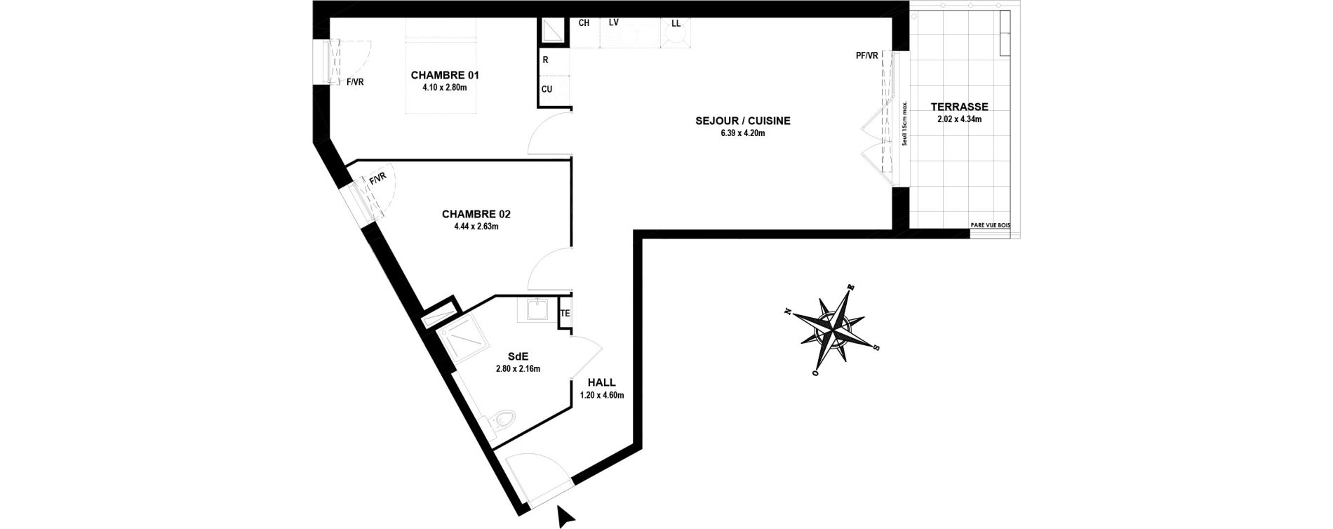 Appartement T3 de 62,50 m2 &agrave; Vitrolles Centre