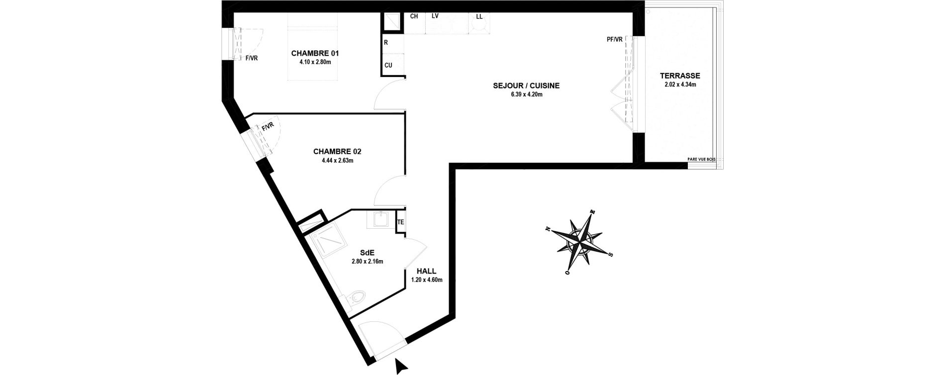 Appartement T3 de 62,70 m2 &agrave; Vitrolles Centre