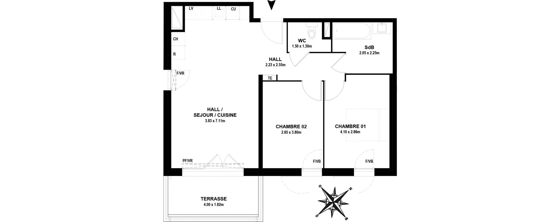 Appartement T3 de 61,20 m2 &agrave; Vitrolles Centre