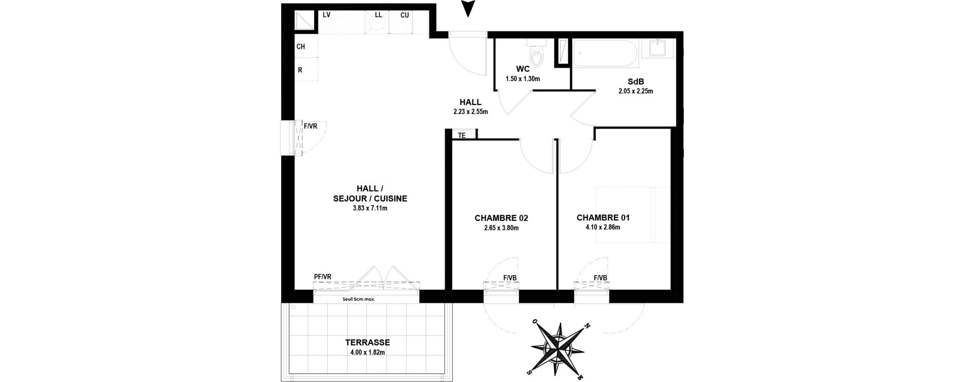 Appartement T3 de 61,55 m2 &agrave; Vitrolles Centre
