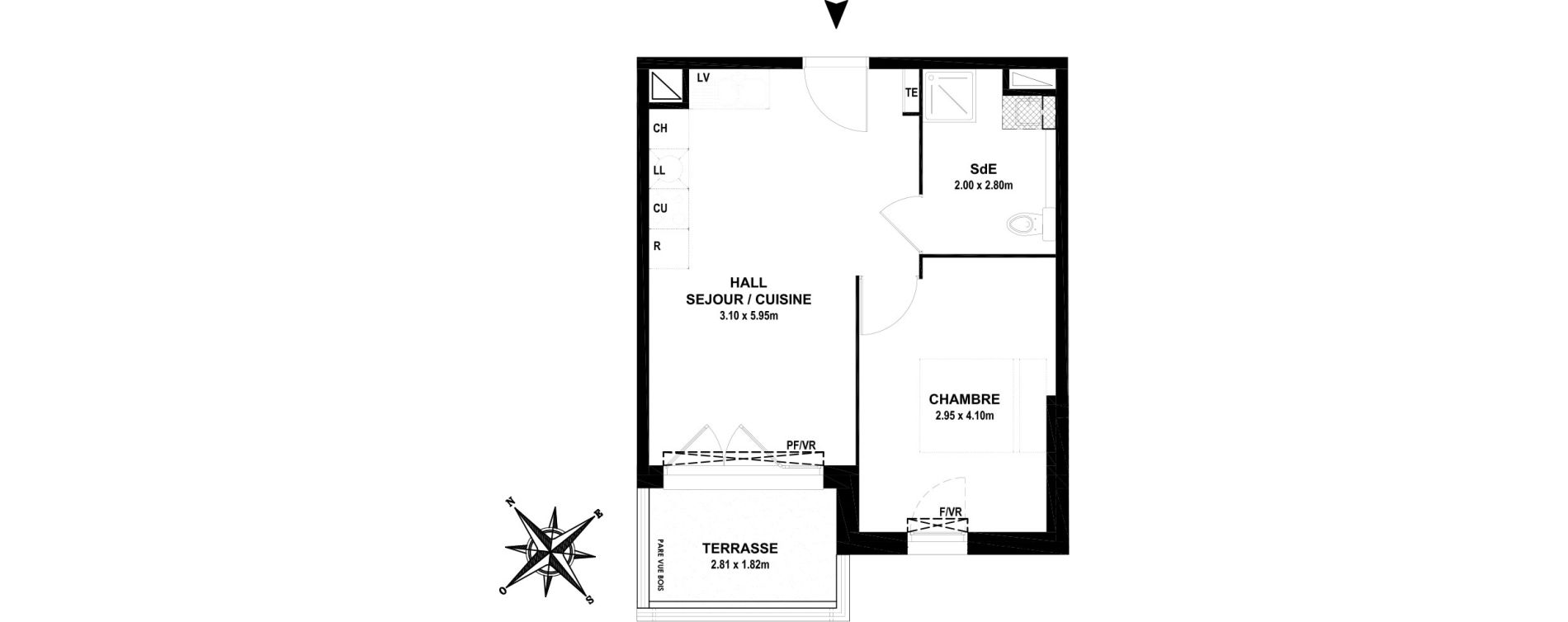Appartement T2 de 37,60 m2 &agrave; Vitrolles Centre