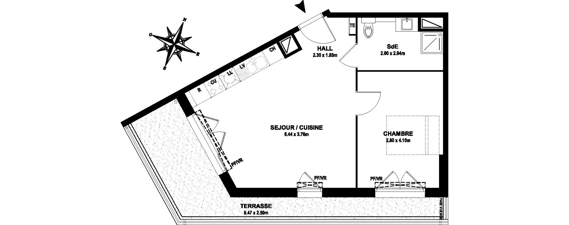 Appartement T2 de 45,50 m2 &agrave; Vitrolles Centre