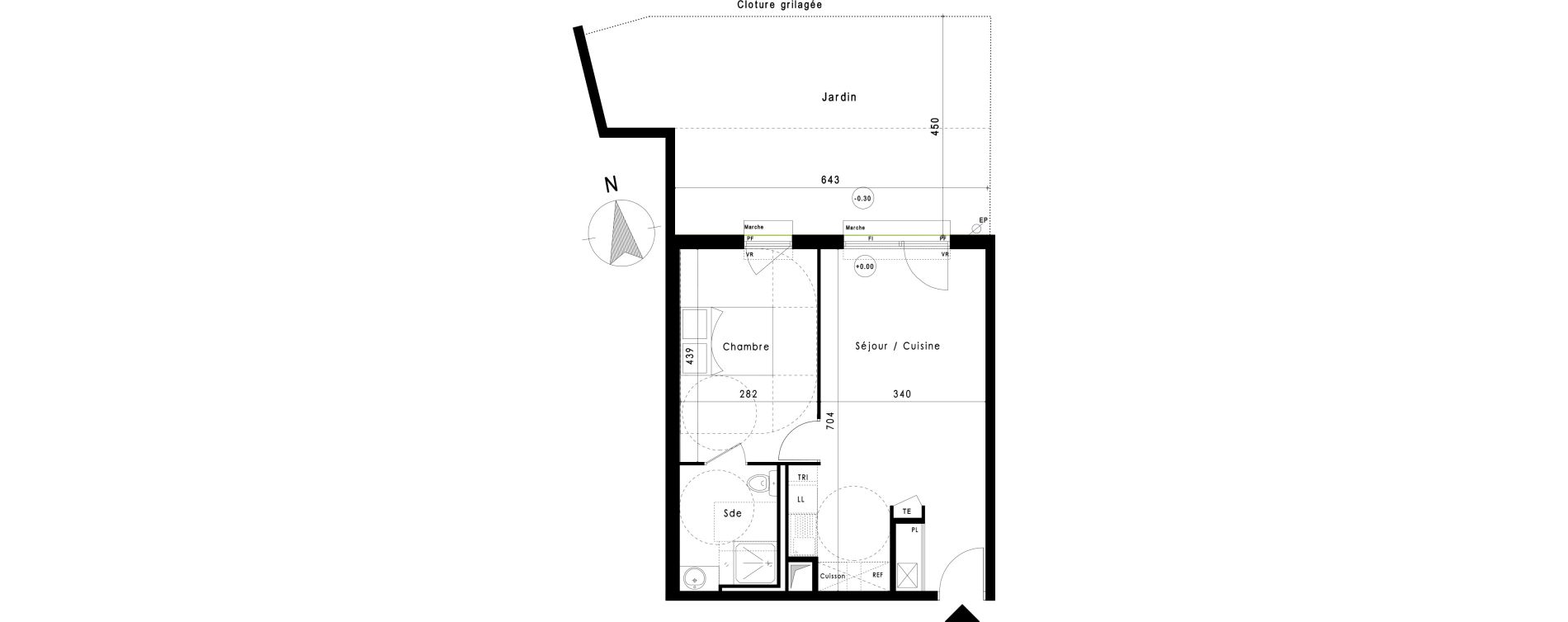 Appartement T2 de 42,29 m2 &agrave; Vitrolles Le village