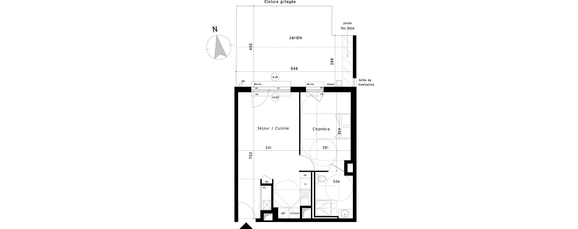 Appartement T2 de 41,74 m2 &agrave; Vitrolles Le village