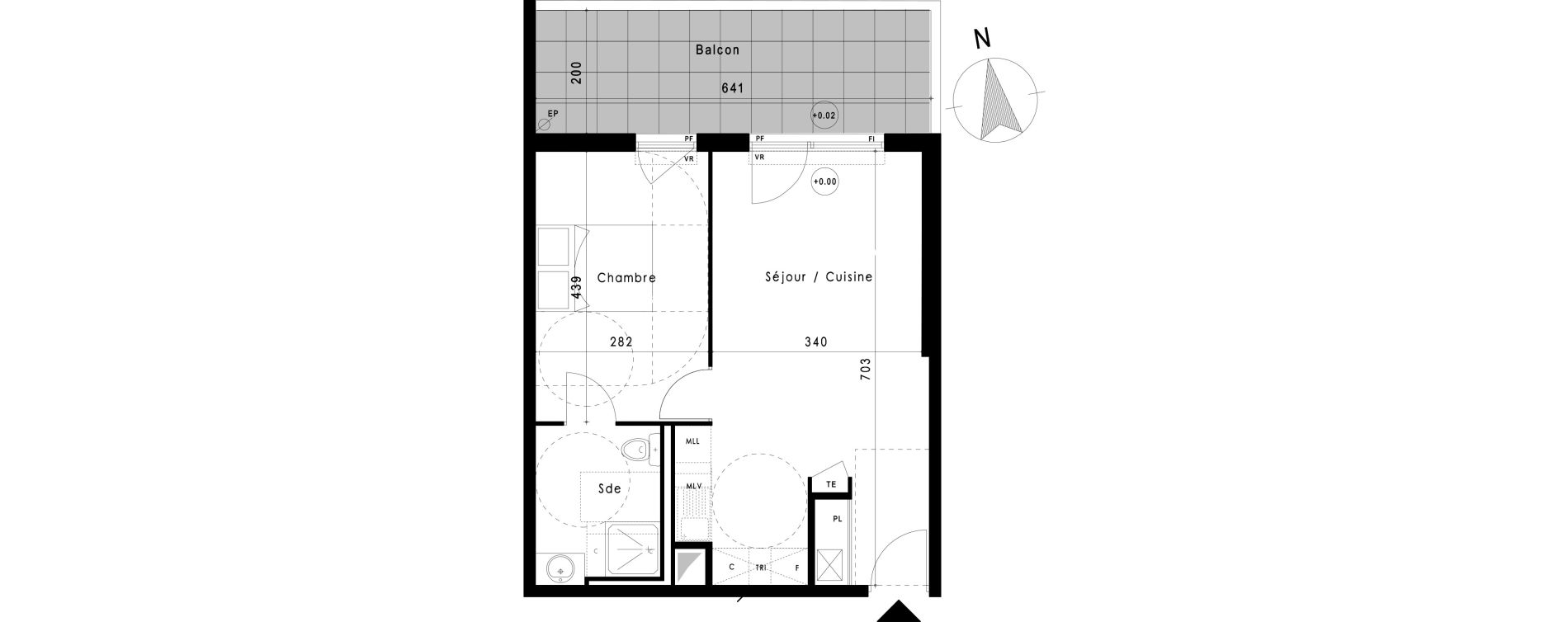 Appartement T2 de 42,61 m2 &agrave; Vitrolles Le village