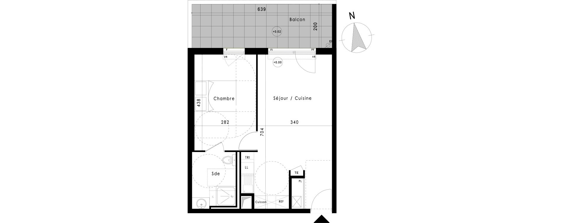 Appartement T2 de 42,55 m2 &agrave; Vitrolles Le village