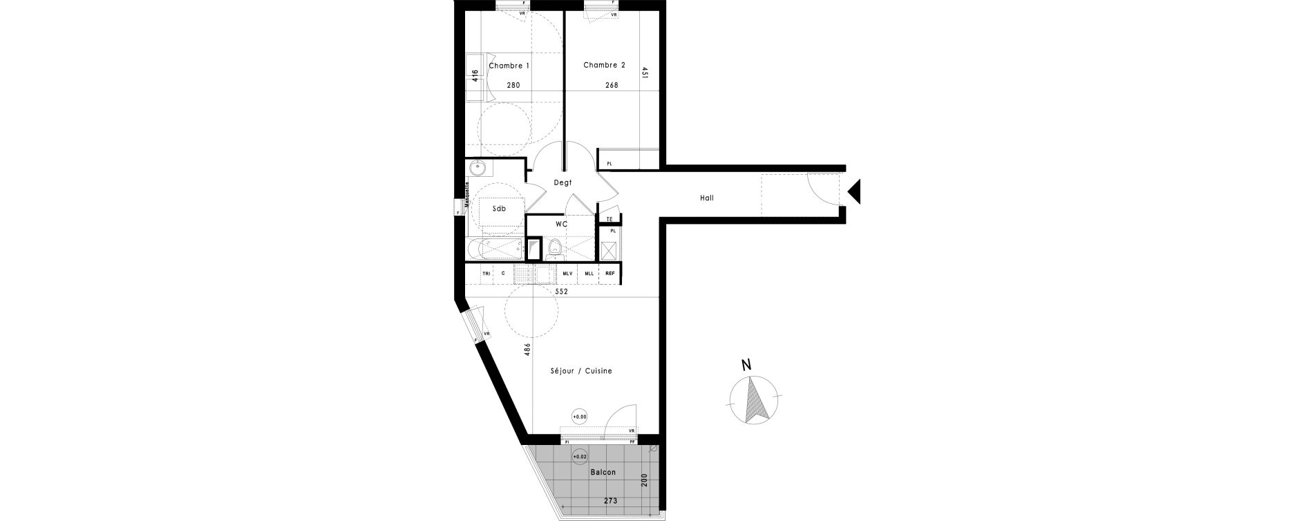 Appartement T3 de 67,90 m2 &agrave; Vitrolles Le village