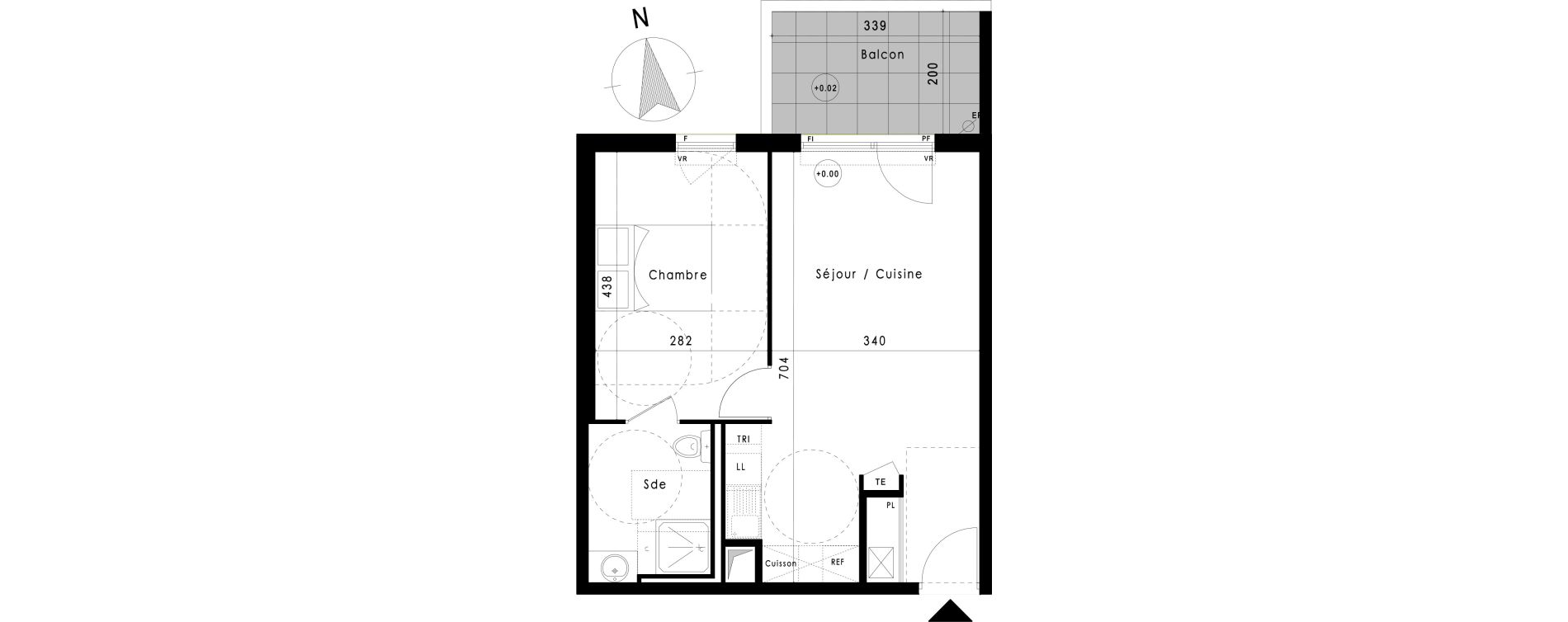 Appartement T2 de 42,55 m2 &agrave; Vitrolles Le village