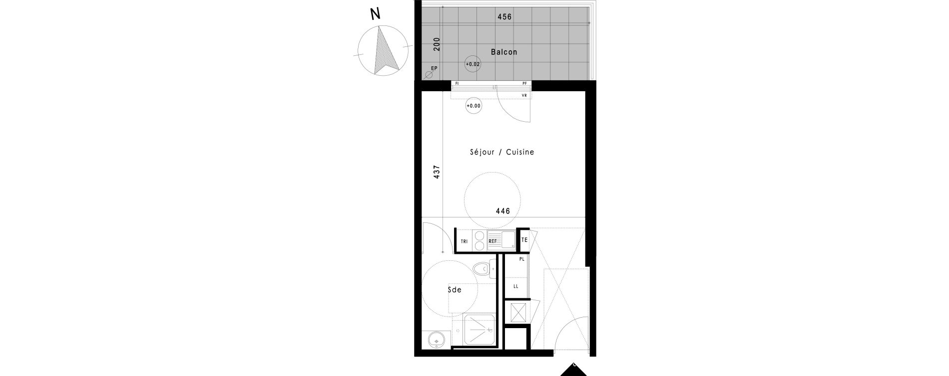Appartement T1 de 29,95 m2 &agrave; Vitrolles Le village