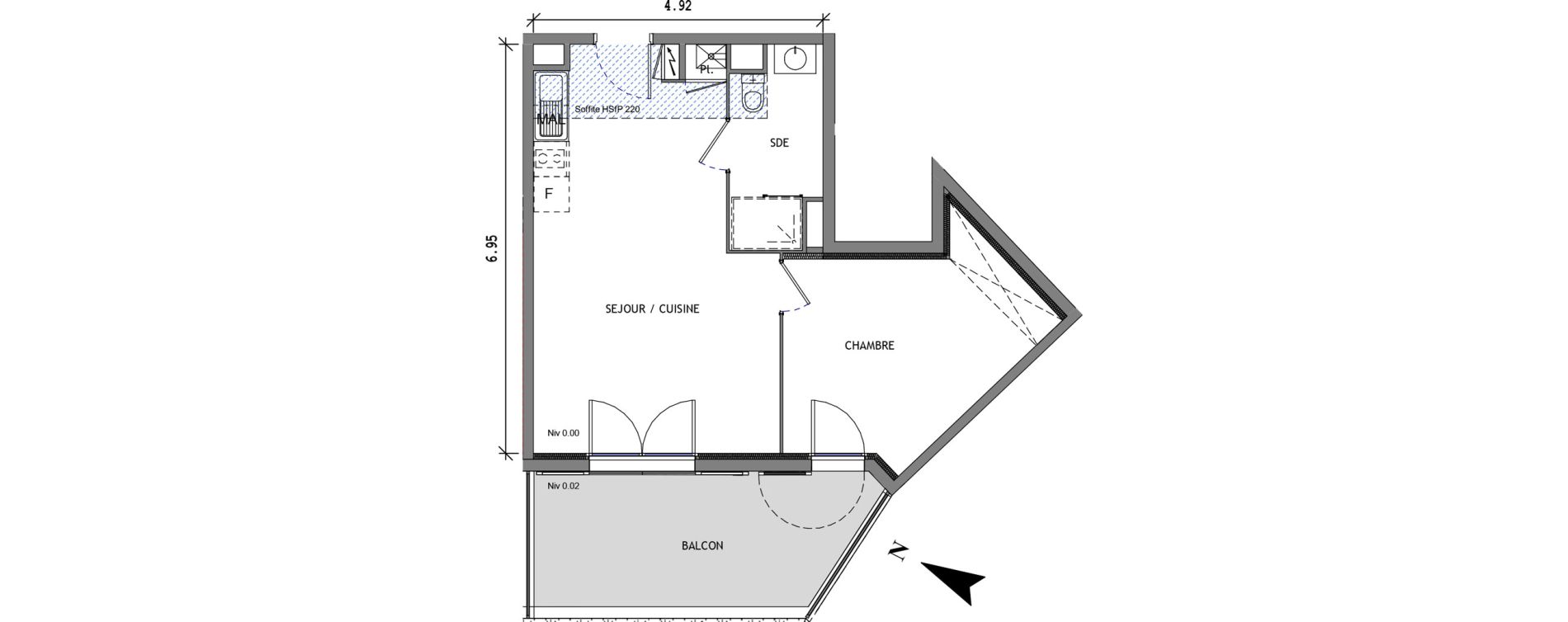 Appartement T2 de 43,05 m2 &agrave; Vitrolles Liourat