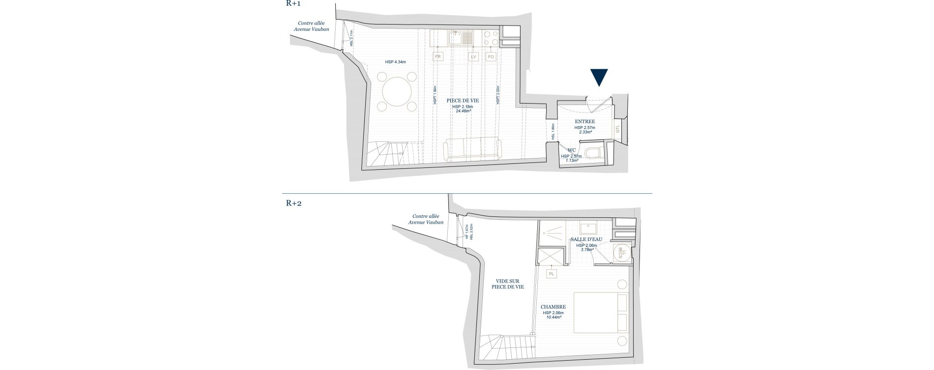 Duplex T1 bis de 41,57 m2 &agrave; Brian&ccedil;on Briancon vauban