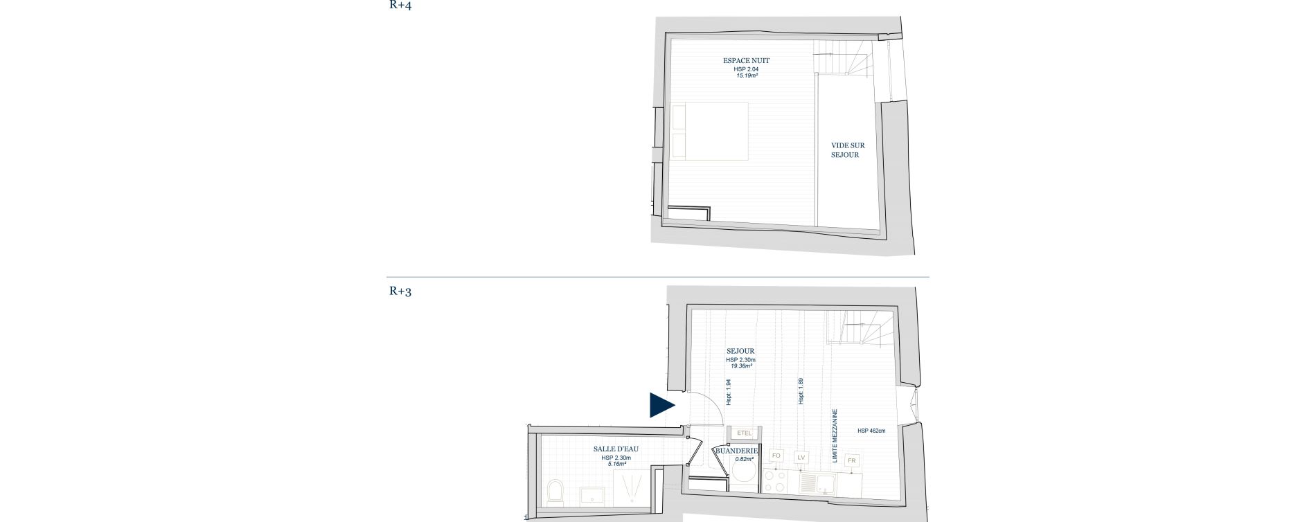 Duplex T1 bis de 40,53 m2 &agrave; Brian&ccedil;on Briancon vauban