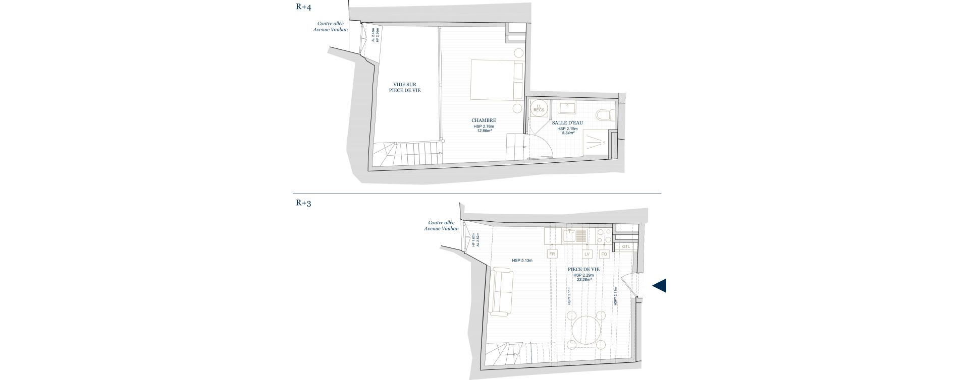 Duplex T1 bis de 41,48 m2 &agrave; Brian&ccedil;on Briancon vauban