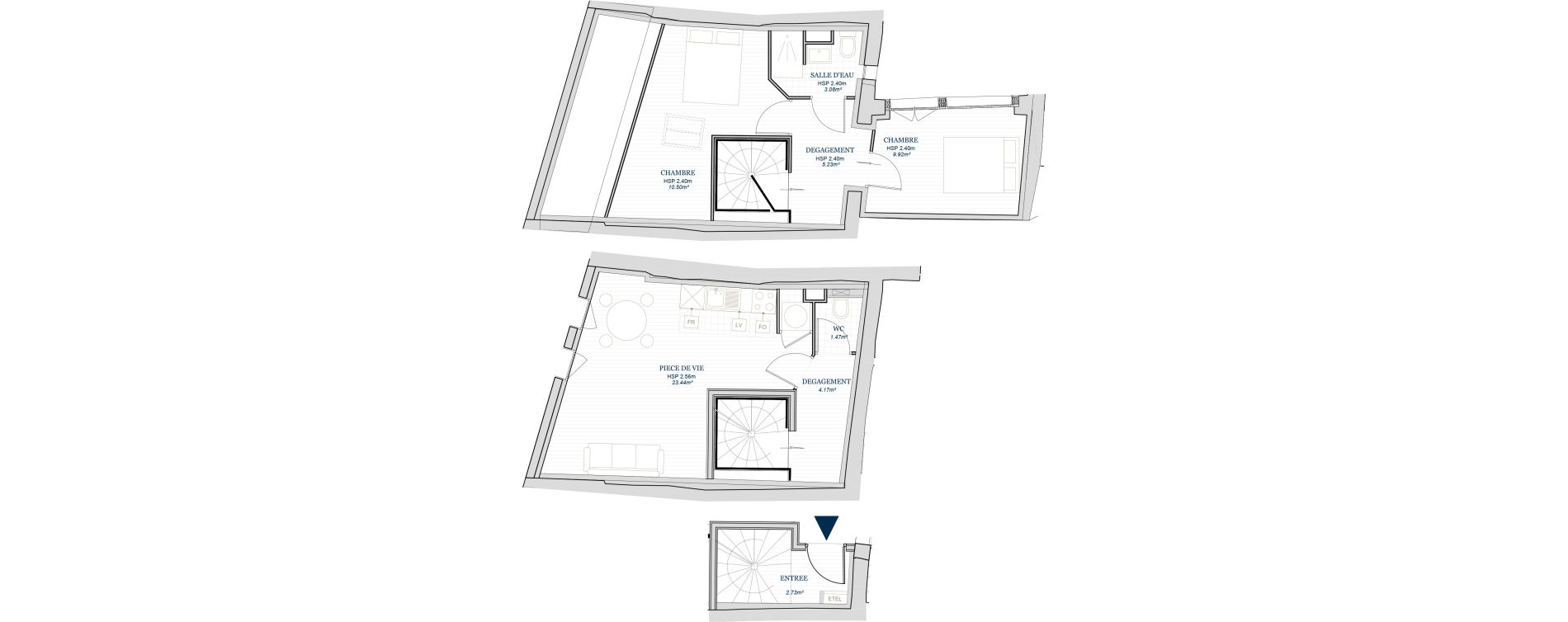 Duplex T3 de 60,54 m2 &agrave; Brian&ccedil;on Briancon vauban