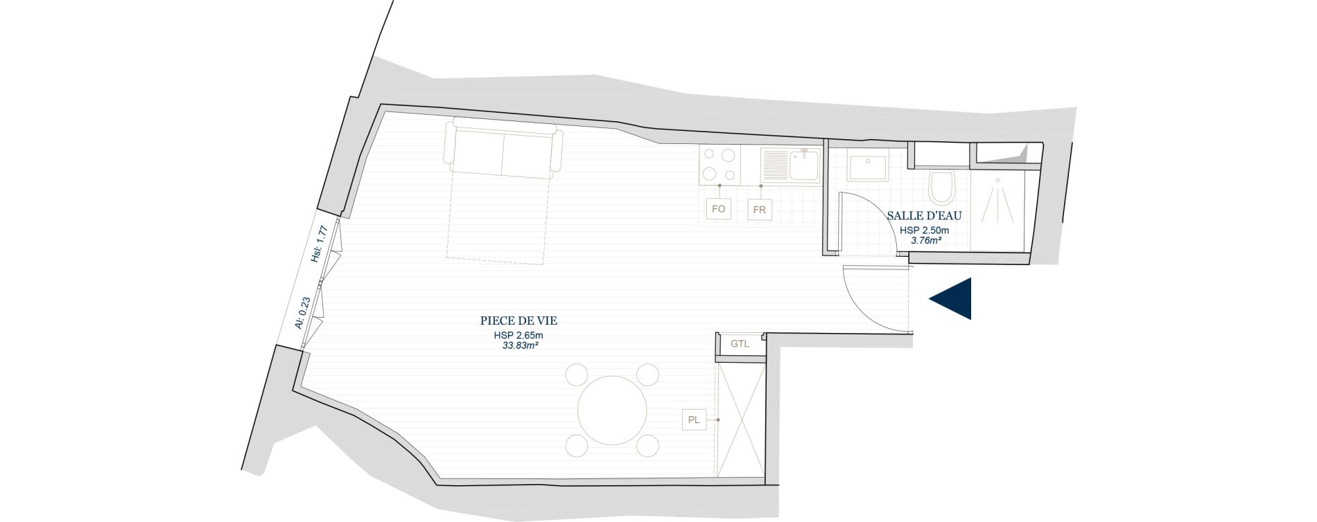 Appartement T1 de 37,59 m2 &agrave; Brian&ccedil;on Briancon vauban