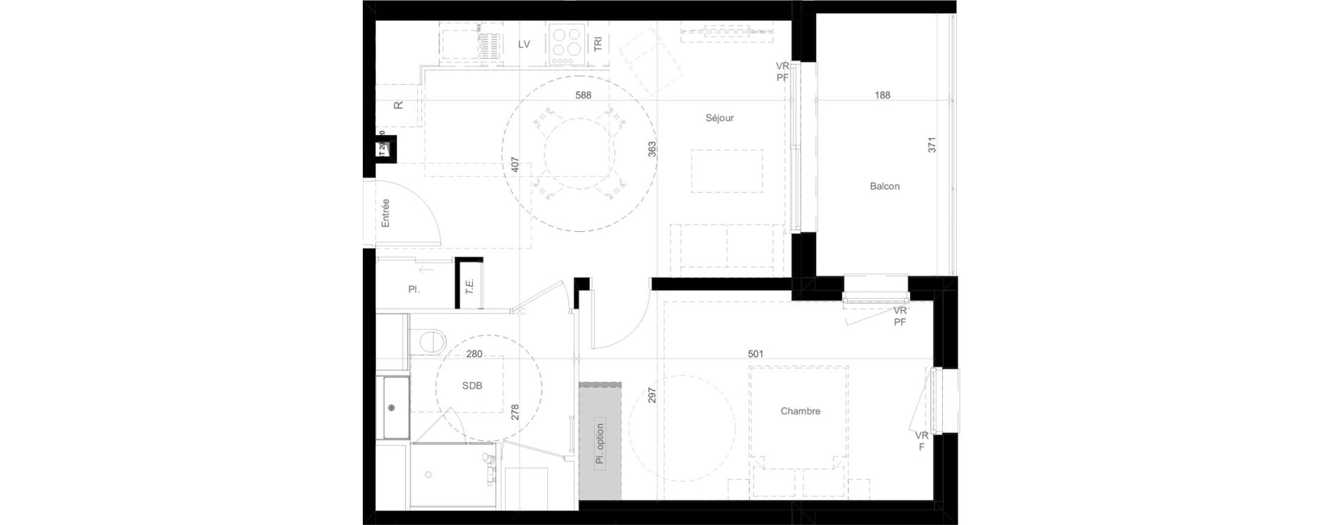 Appartement T2 de 43,42 m2 &agrave; Embrun Centre