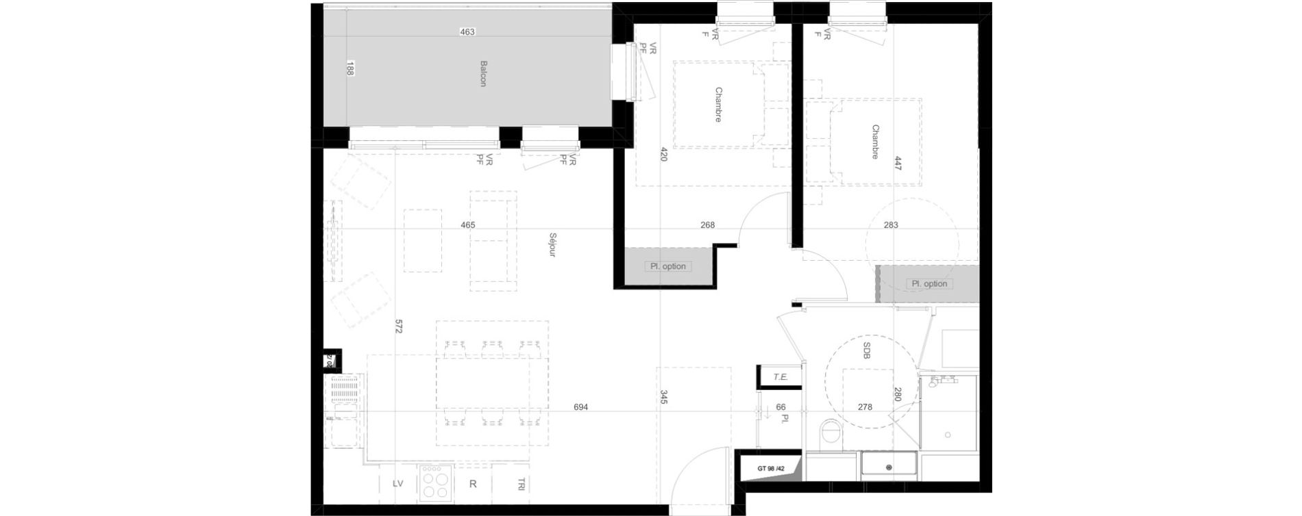 Appartement T3 de 65,93 m2 &agrave; Embrun Centre