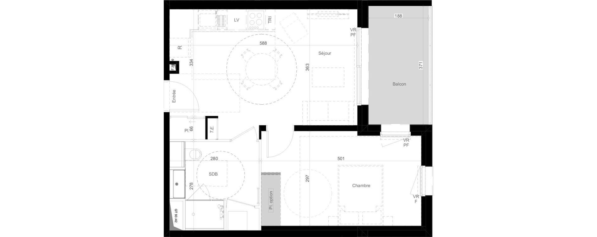 Appartement T2 de 43,42 m2 &agrave; Embrun Centre