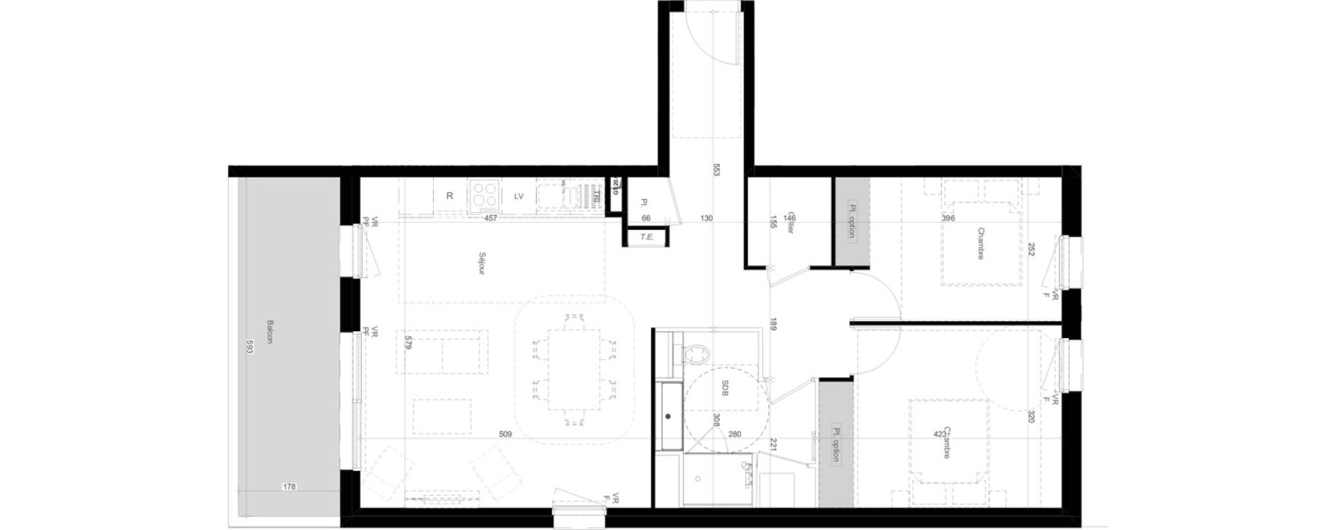 Appartement T3 de 71,58 m2 &agrave; Embrun Centre