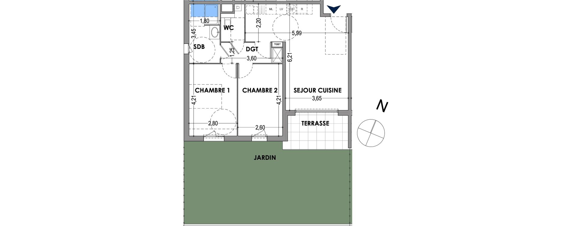 Appartement T3 de 62,26 m2 &agrave; Gap Centre