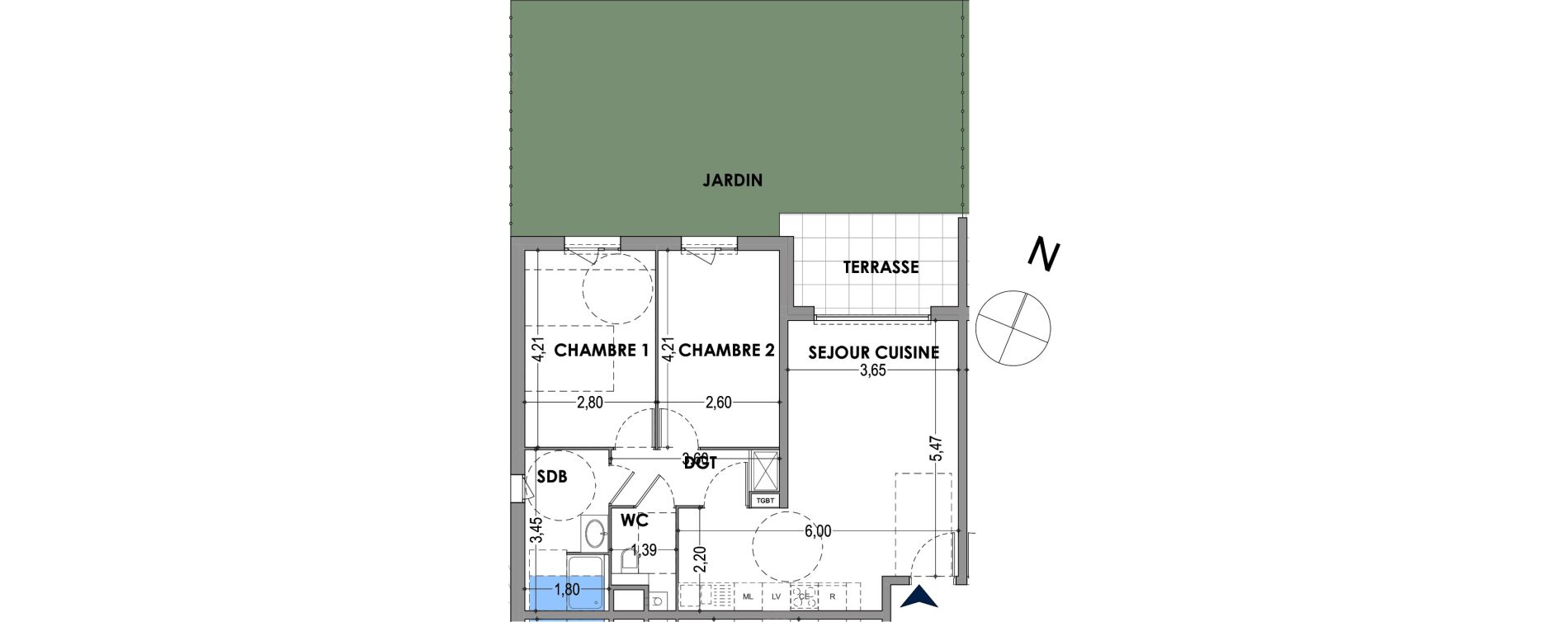 Appartement T3 de 62,27 m2 &agrave; Gap Centre