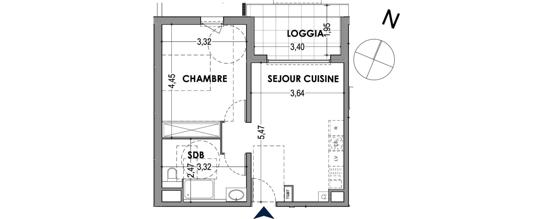 Appartement T2 de 41,98 m2 &agrave; Gap Centre